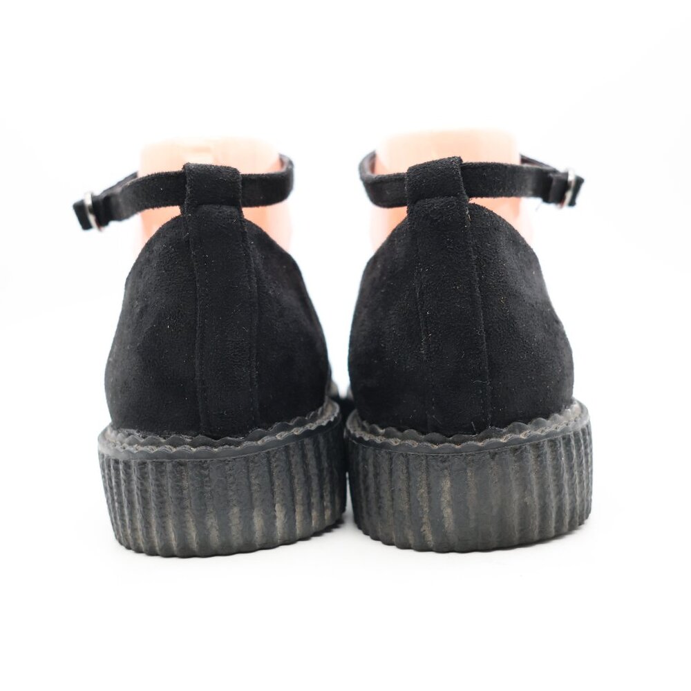 Black Suede Women's Shoes with Silver Accents - Picture 4 of 9